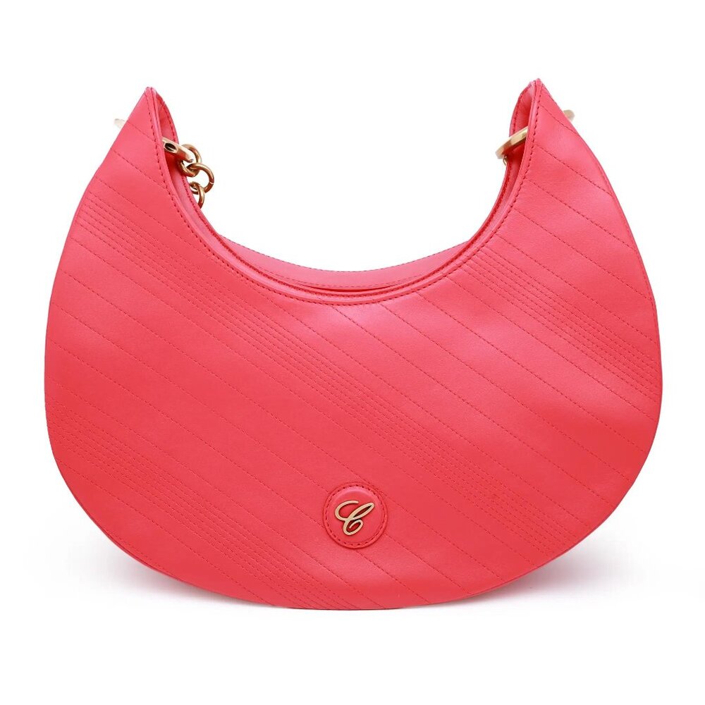 Chopard Happy Sport Quilted Leather Hobo Bag in Red 95000-1211